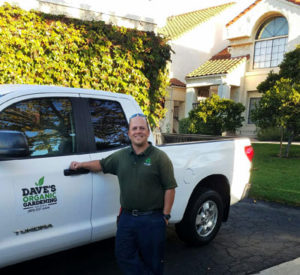 Dave's Organic Gardening Owner Dave Hundsaker with truck.