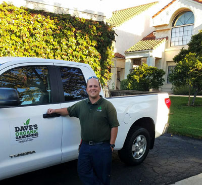 Dave's Organic Gardening Owner Dave Hundsaker with truck.