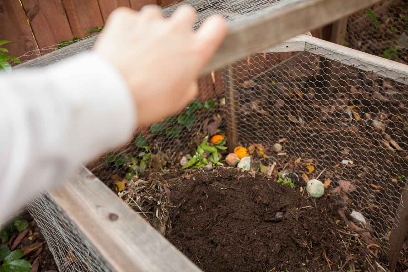 Compost bin designed by Dave's Organic Gardening, using permaculture garden design in Santa Barbara, CA. 